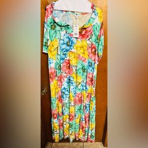 Plus Size Crown and Ivy short sleeve Maxi Dress size 3x NWT